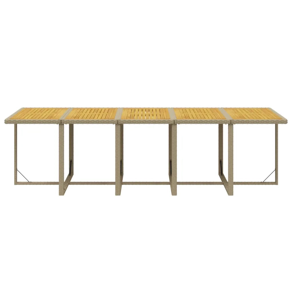 Set da Pranzo da Giardino 15 pz con Cuscini in Polyrattan Beige 3095609