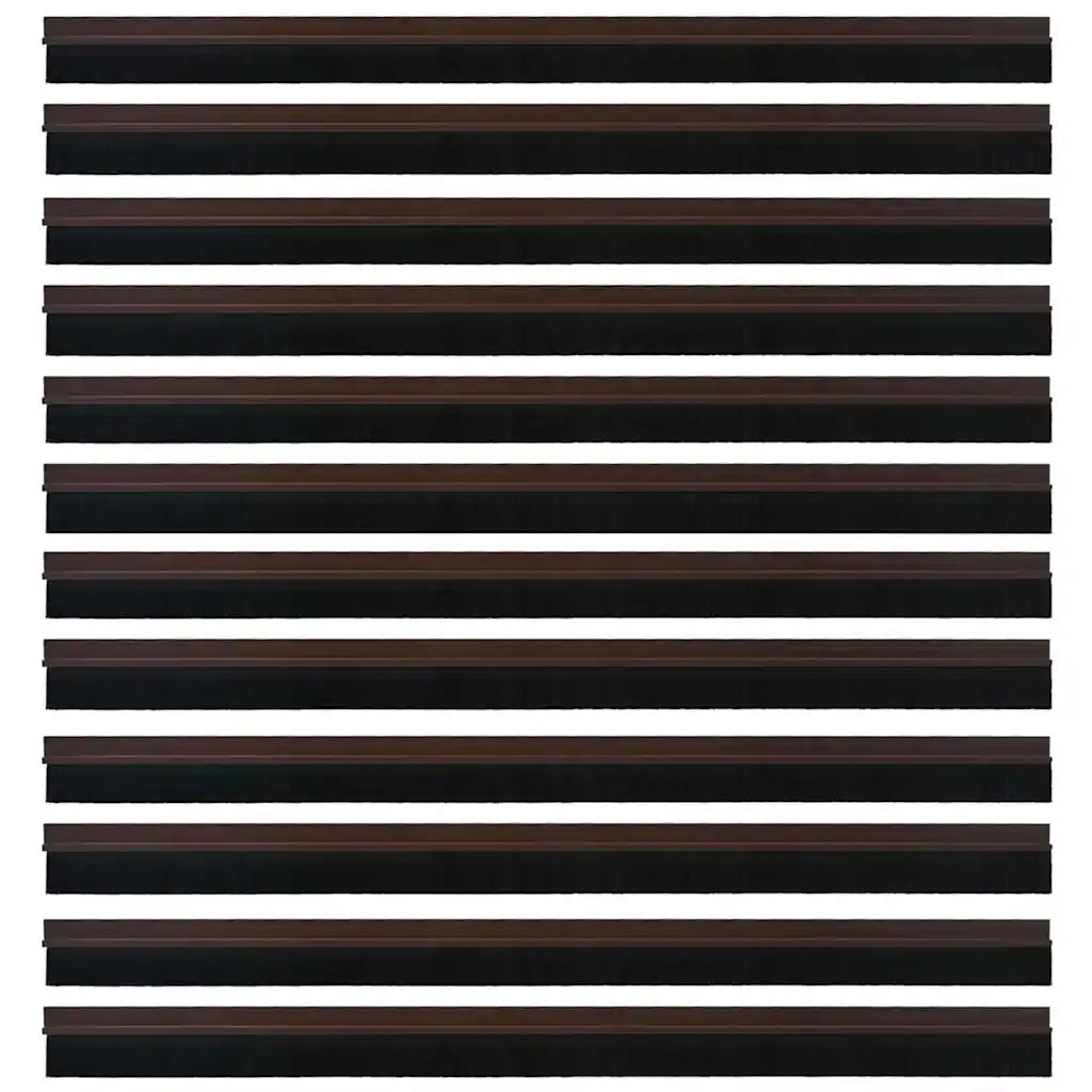 Spazzole per porte autoadesive 12 pcs Marrone 100 cm