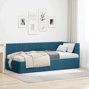 Cornice del letto ad angolo Blu 90 cm x 190 cm Velluto 42016255