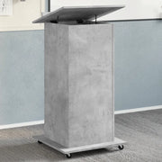 Leggio con Ruote e Cassetto Grigio 55x55x107 cm in Multistrato 848027