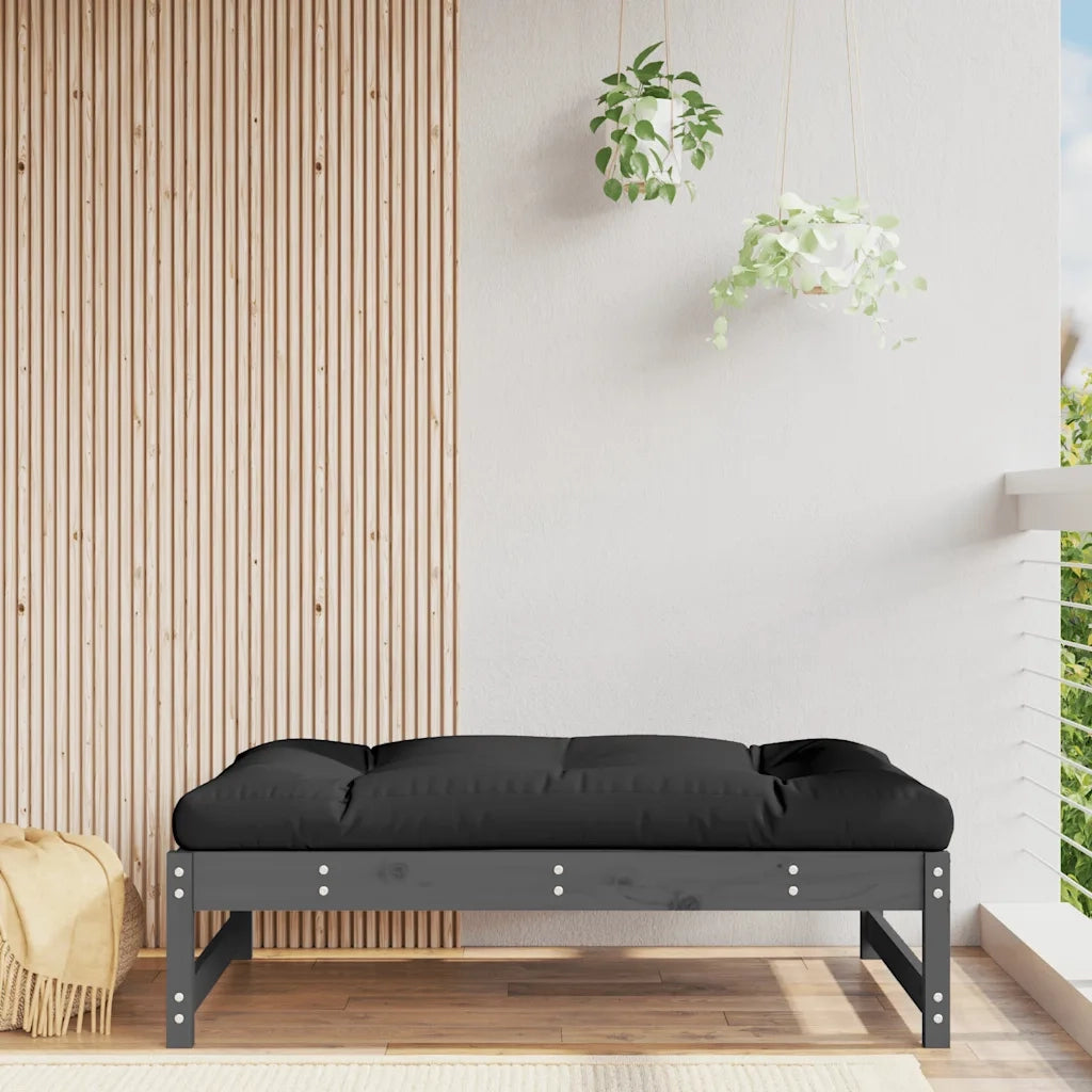 Sedia da giardino-Poggiapiedi da Giardino 120x80 cm Legno Massello di Pino Grigio 877034
