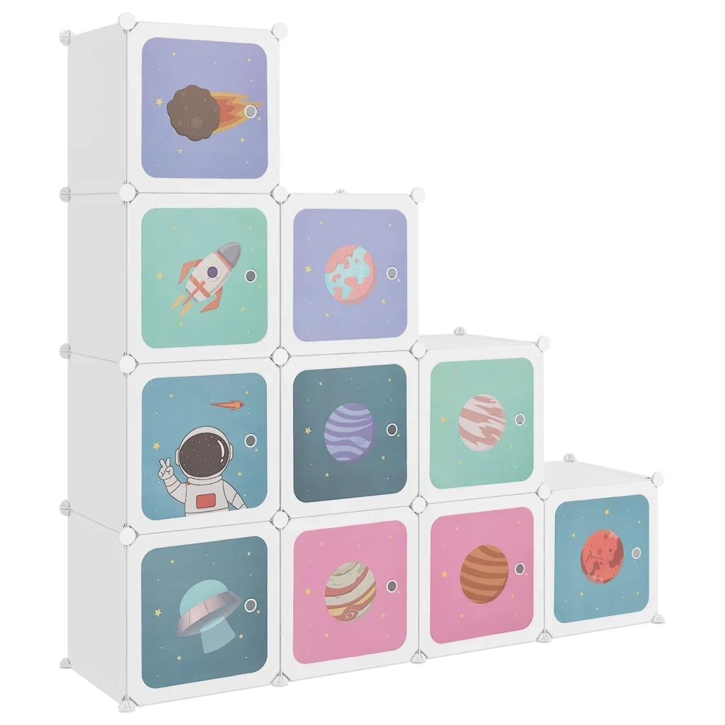 Armadio a Cubi per Bambini con 10 Cubi Bianco PP CFW8808606
