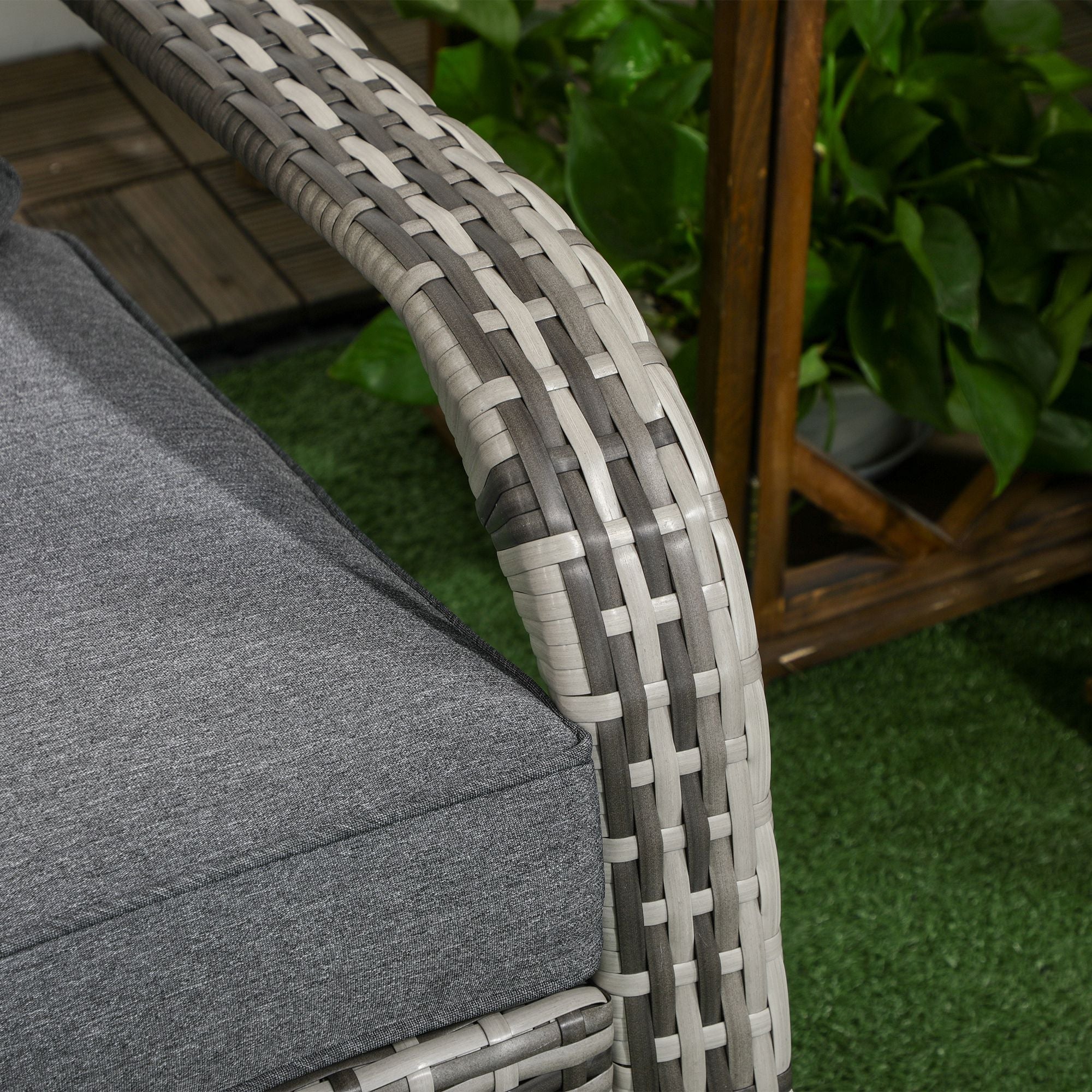 Sedia da Giardino 64x80x90 cm in Rattan e Acciaio Grigio