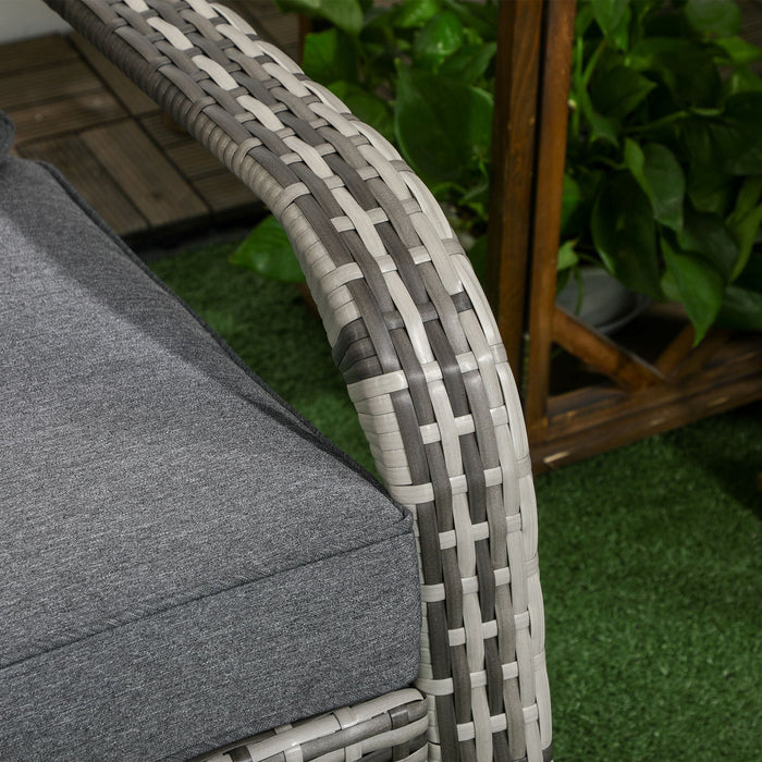 Sedia da Giardino 64x80x90 cm in Rattan e Acciaio Grigio