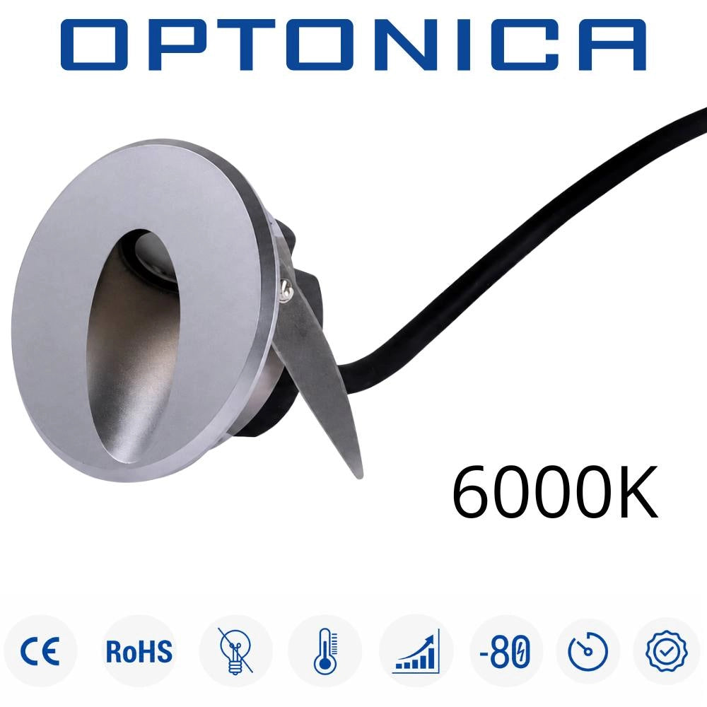 Mini luce led da incasso elegante per interni ed esterni *** temperatura colore lampada 6000k bianco freddo, confezio...