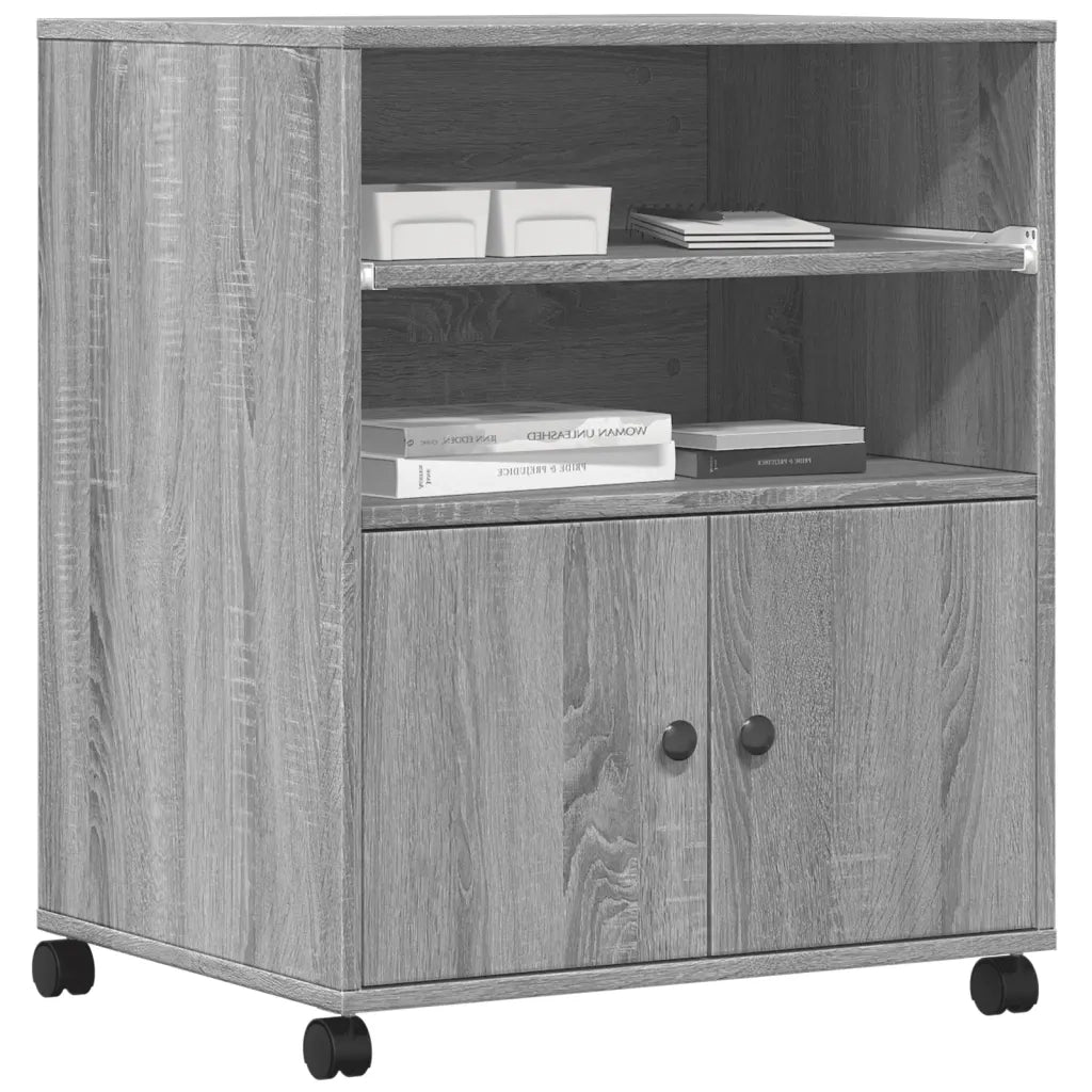 Supporto per Stampante con Ruote Grigio Sonoma 60x48x74 cm