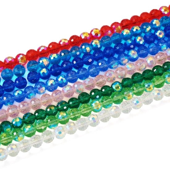 Anello a 8 fili Gefacetteato - 6mm di diametro - Collana amichevole - Sieraden Maken - 8 colori