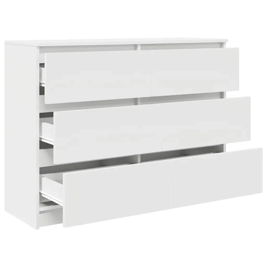 Credenza-Buffet-Armadio da cucina Bianca 100x35x76 cm in Legno Multistrato