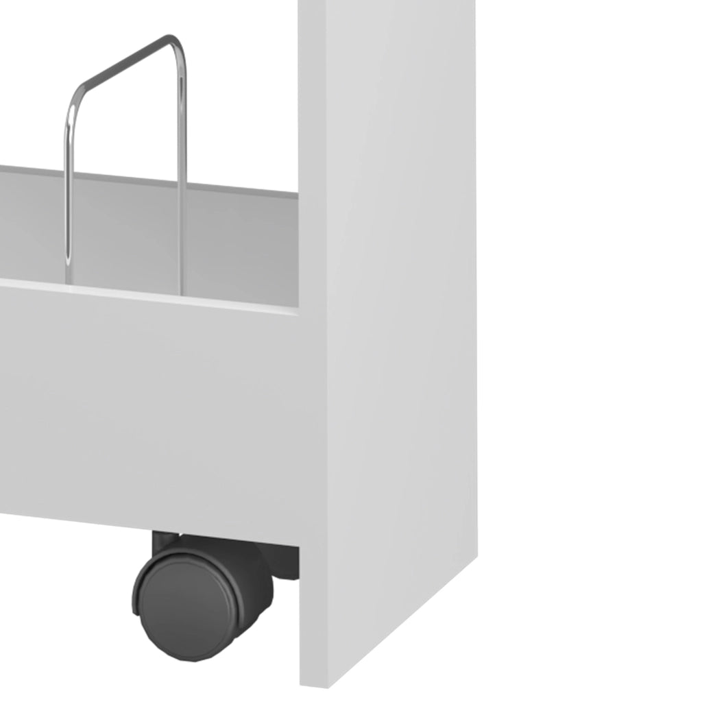 Carrello da Cucina Katra a Ruote con Ripiani 67 x 40 x 20 cm - Bianco [en.casa]