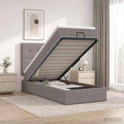 Letto ottomano con materasso Tortora 80 x 200 cm Tessuto 3457449