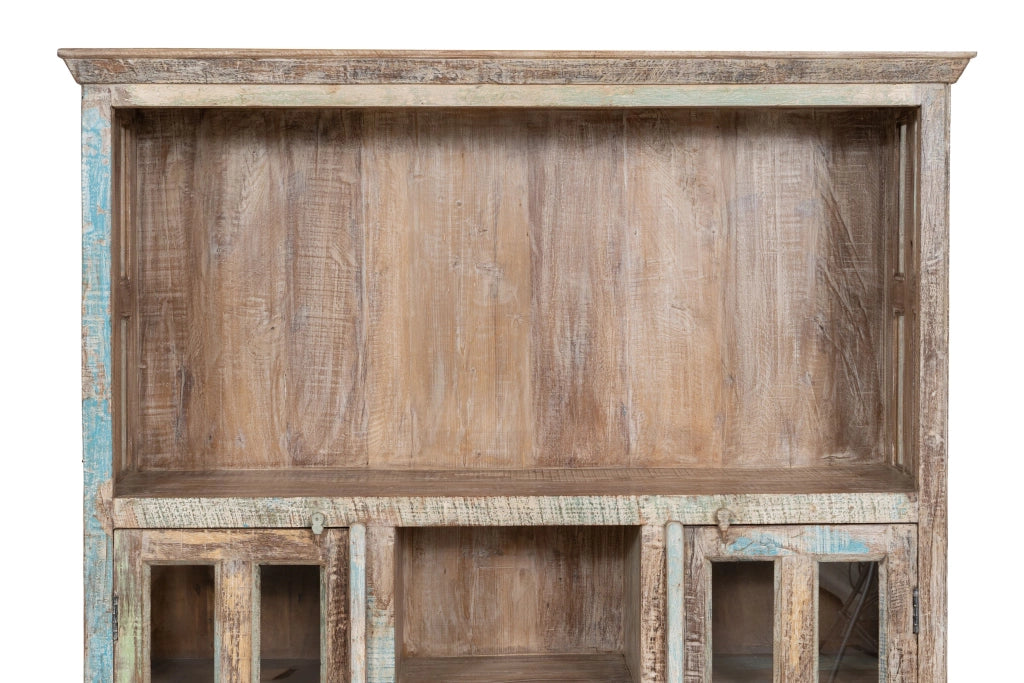 Biscottini Libreria in legno massiccio riciclato finitura anticata realizzata massello