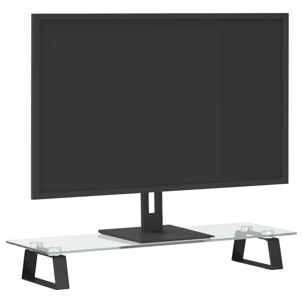 Supporto per Monitor Nero 60x20x8cm Vetro Temperato e Metallo CFW1533235