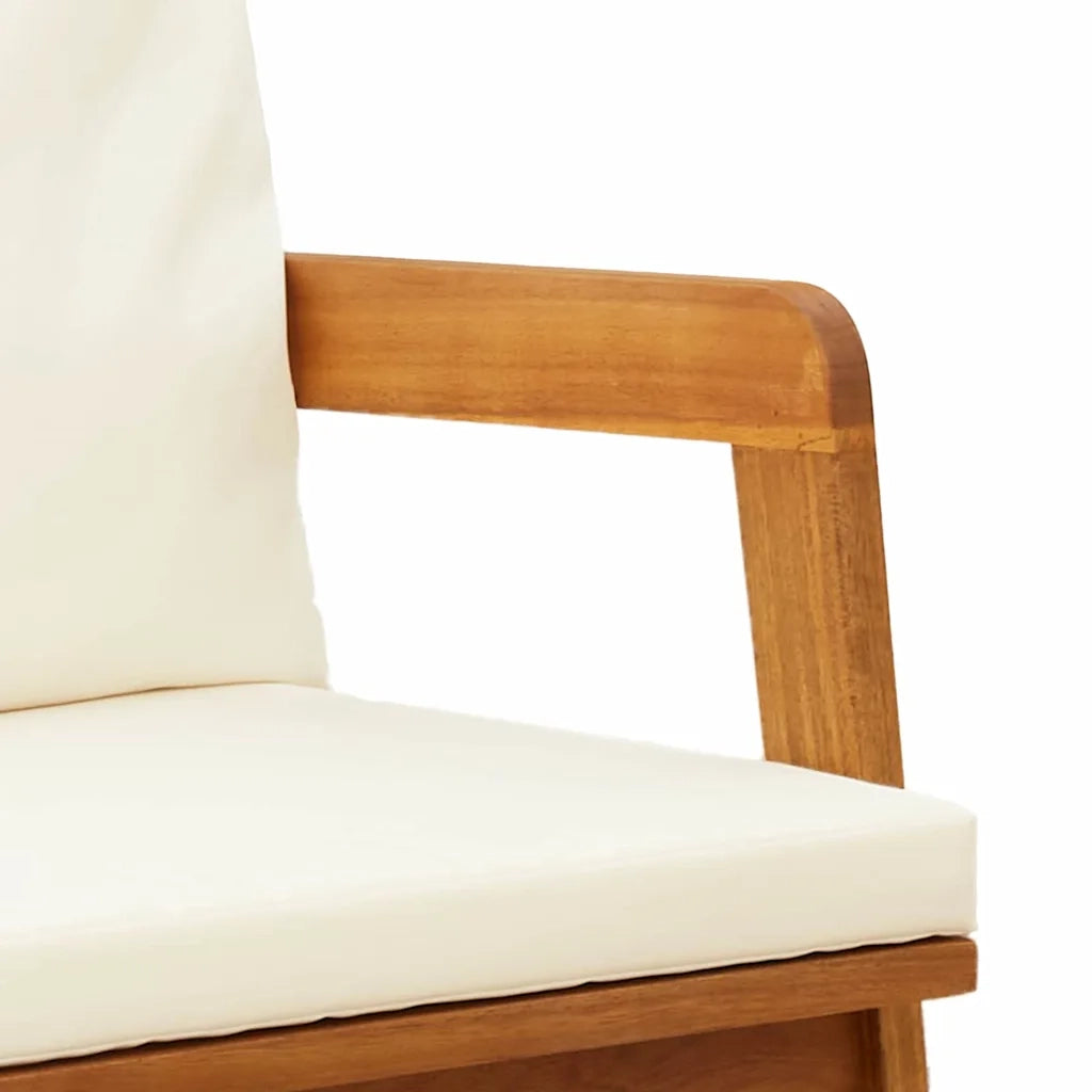Sedia da giardino-Panchina da giardino con cuscino Olio Naturale 115 x 65 x 71 cm 227561