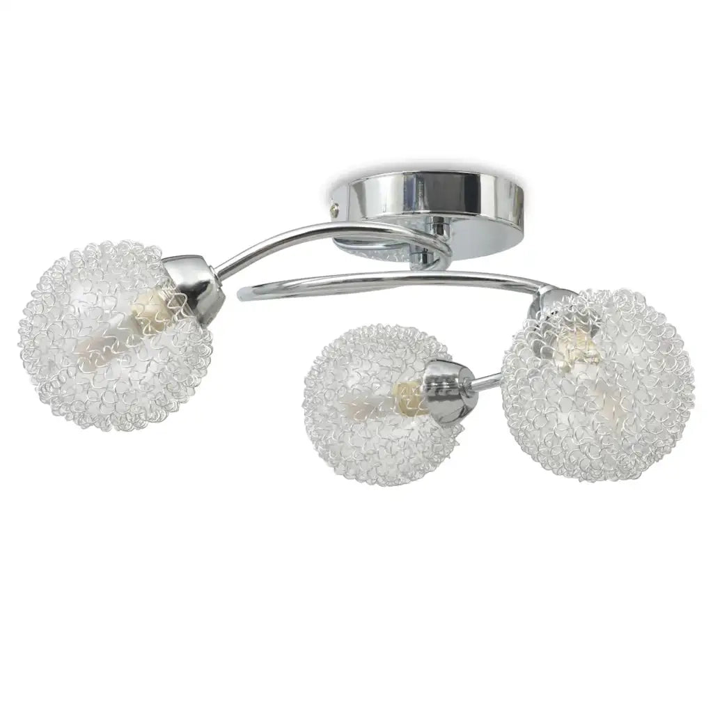 Elegante plafoniera moderna con 3 lampadine a LED 33 x 28 x 16 cm metallo bianco 02_0045963