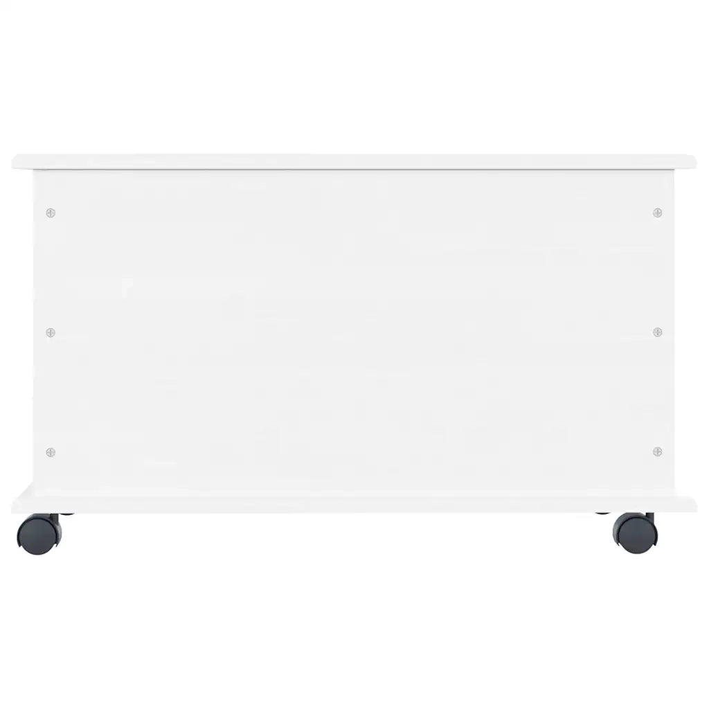 Cassapanca con Ruote ALTA Bianca 73x39,5x43 cm Massello di Pino 353928