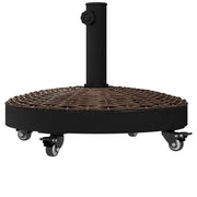 Base per Ombrellone da Giardino Rotonda con Ruote ¨C Zephmum ¨C Acciaio e Resina, Bronzo e Nero, ?52x41 cm
