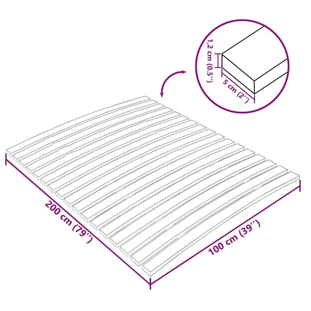 Rete di ricambio per letto con 17 doghe 100x200 cm 340073