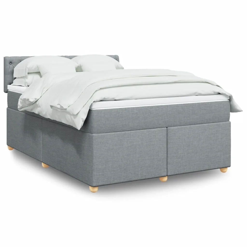 Giroletto a Molle con Materasso Grigio Chiaro 140x200cm Tessuto 3286710