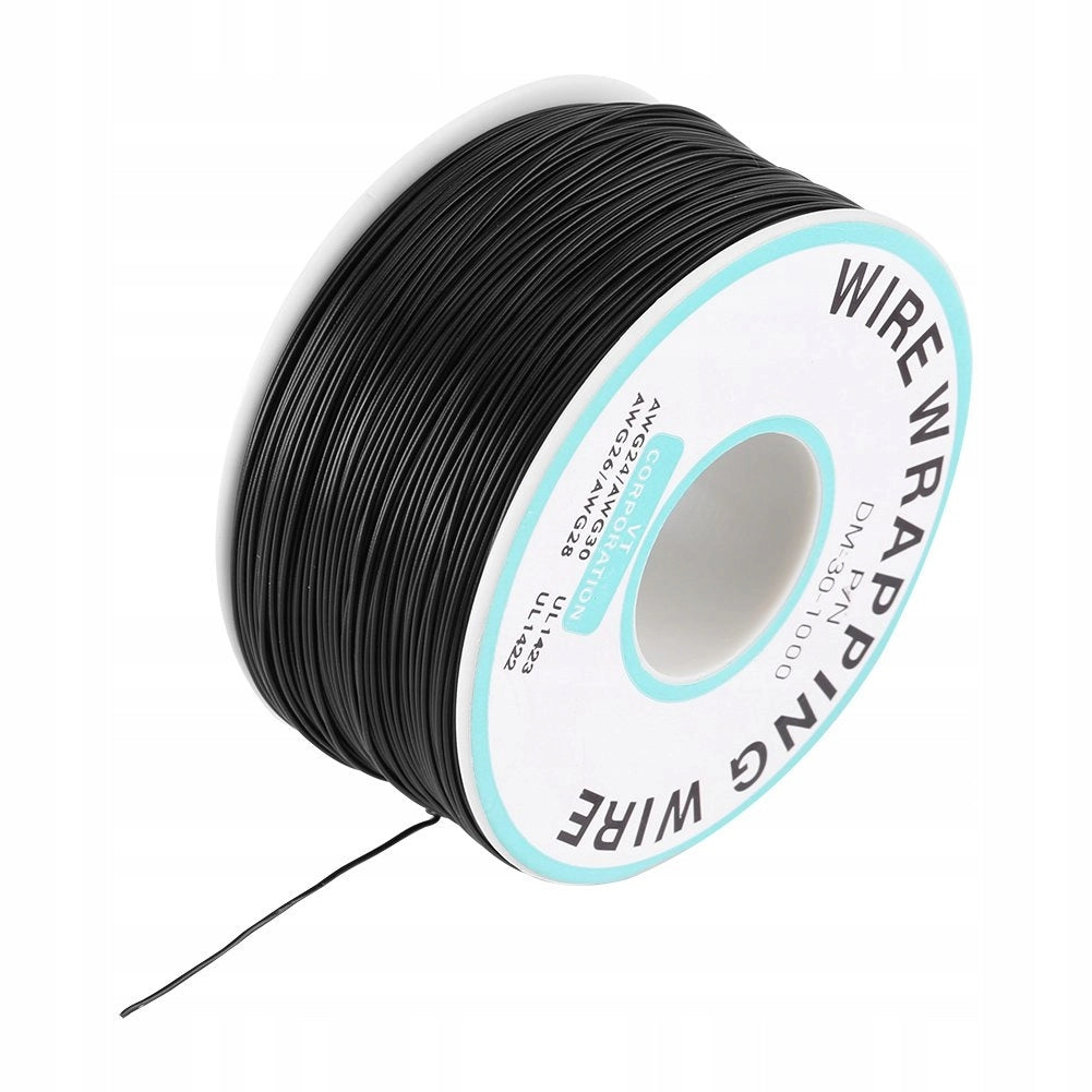 Cavo Kynar AWG 0.25mm Nero 200m – Alta Qualità e Durata | Ø 0,6mm Isolamento PVC | Progetti Elettronici e Professionali