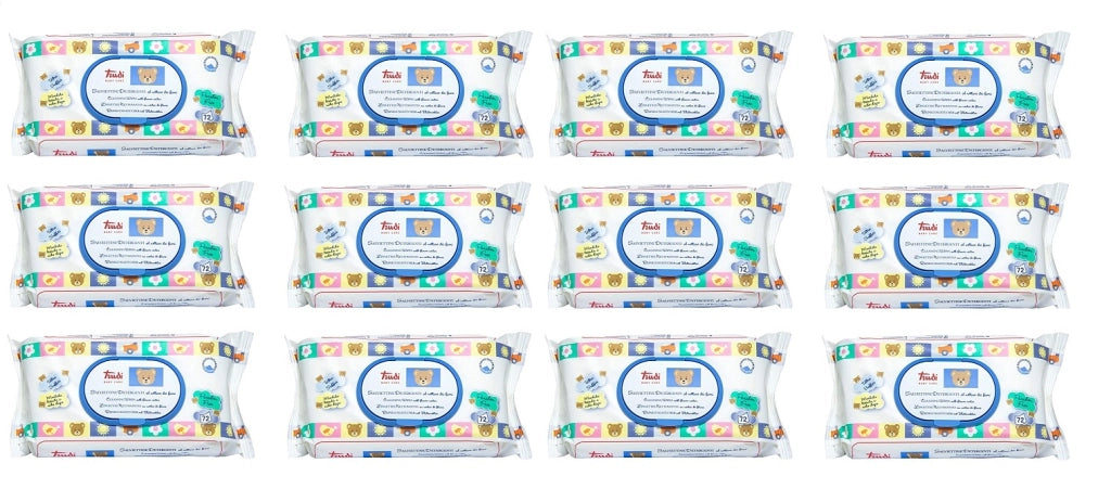 SET 12 CONFEZIONI DA 72 TRUDY BABY CARE SALVIETTINE UMIDIFICATE NETTARE DI FIORI