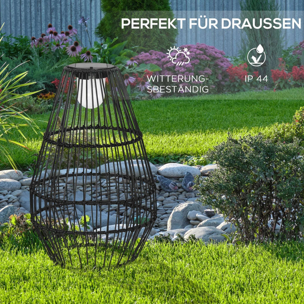 Lampada solare da giardino ¨C zephmum ¨C effetto rattan 34x34x56 cm