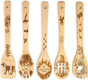 Set di cucchiai in legno per cucina - Set di cucchiai in bambù gravati - Idee di decorazione per la cucina - Regali per Natale, Madre di Pasqua, Matrimonio
