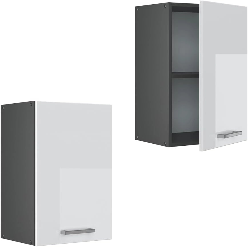 Pensile da cucina R-Line, Bianco lucido, 40 cm, per la libera combinazione all'interno di sistemi cucina modulari
