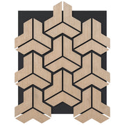Set 4 pannelli acustici 83x65cm 27 tavole legno irregolari fonoassorbenti-Pannelli riduzione rumore decorazione soffitto parete