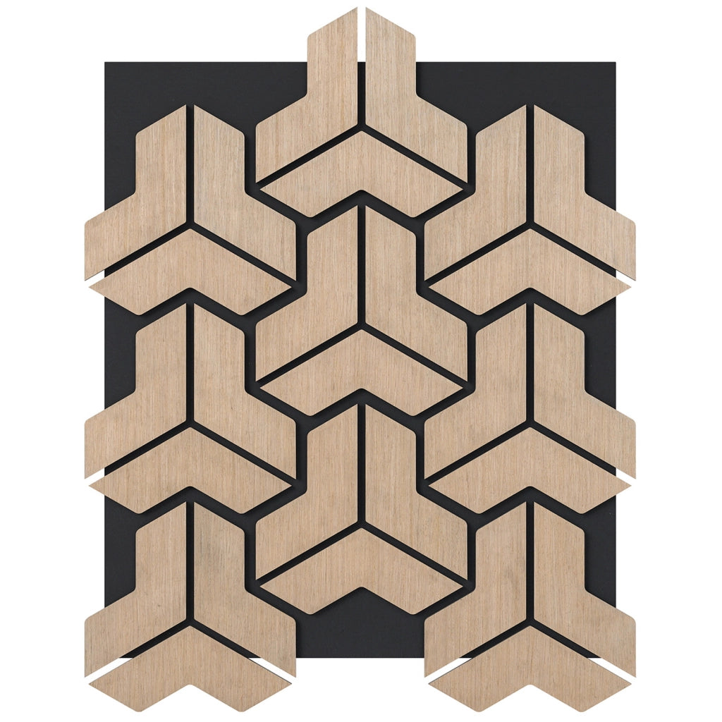 Set 4 pannelli acustici 83x65cm 27 tavole legno irregolari fonoassorbenti-Pannelli riduzione rumore decorazione soffitto parete