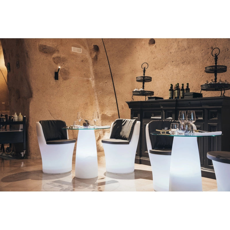 Poltrona luminosa moderna di design Ø60 H80 in polimero LED multicolore per interno ed esterno - Made in Italy - Monacis