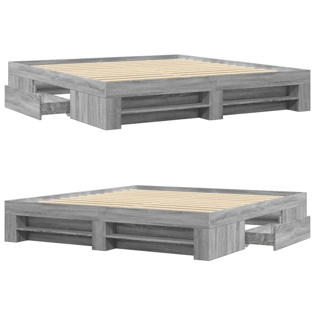 Giroletto senza Materasso Grigio Sonoma 180x200 cm Truciolato