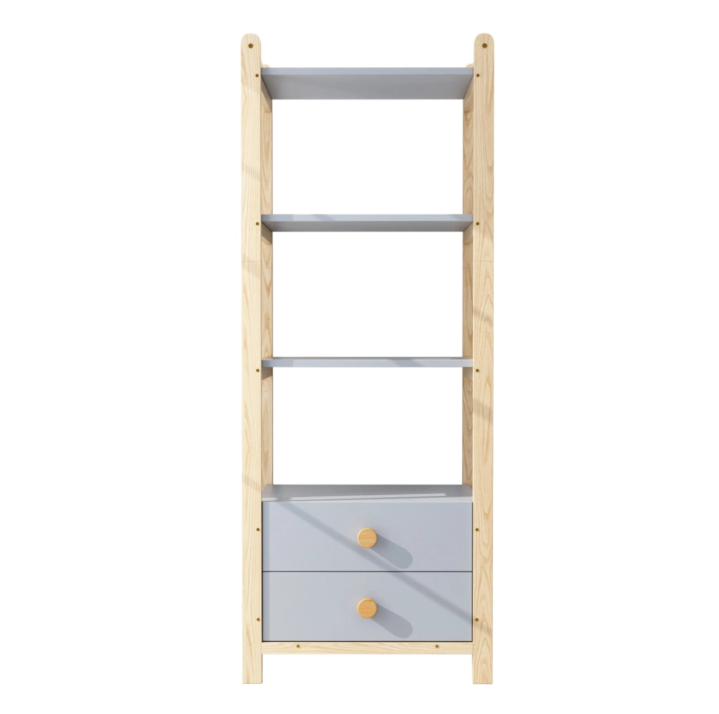 LIBRERIA 4 ripiani 2 cassetti 70x44x180 cm blu e legno
