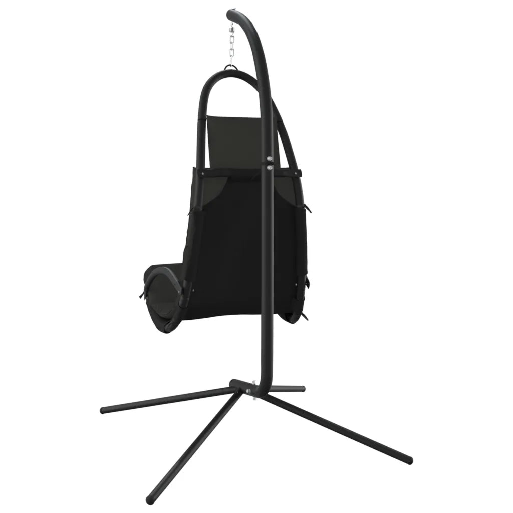 Sedia a Dondolo Giardino Cuscino Grigio Scuro Tessuto e Acciaio CFW3734150