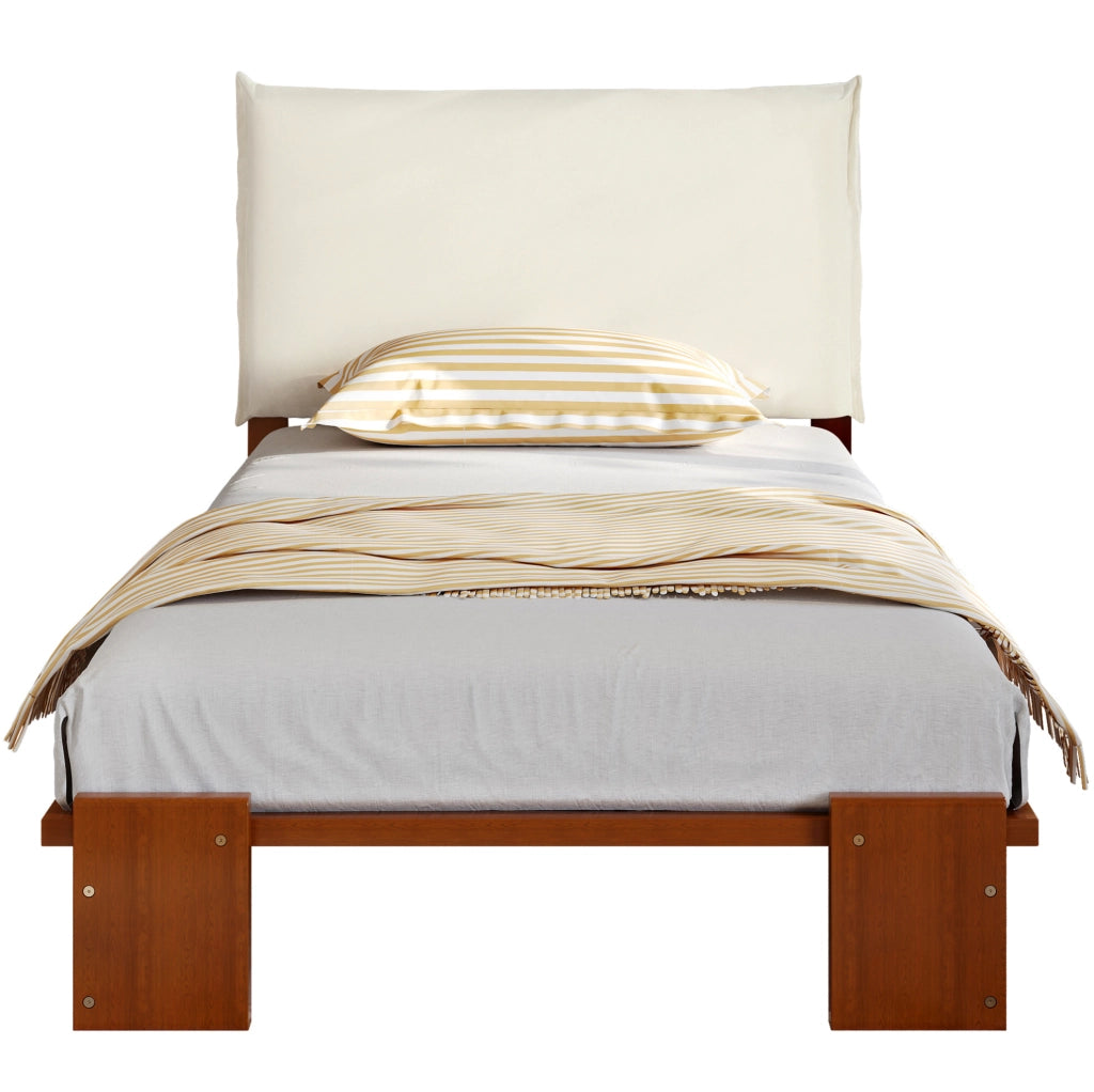 Letto singolo imbottito 90x200 cm marrone scuro