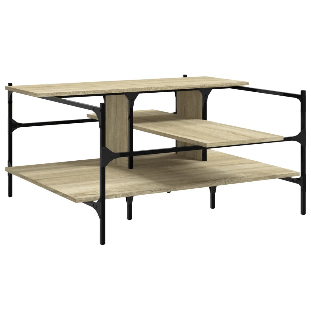 Tavolino Salotto-Tavolino da soggiorno-Tavolo Rovere Sonoma 100x100x48,5cm Legno?Multistrato