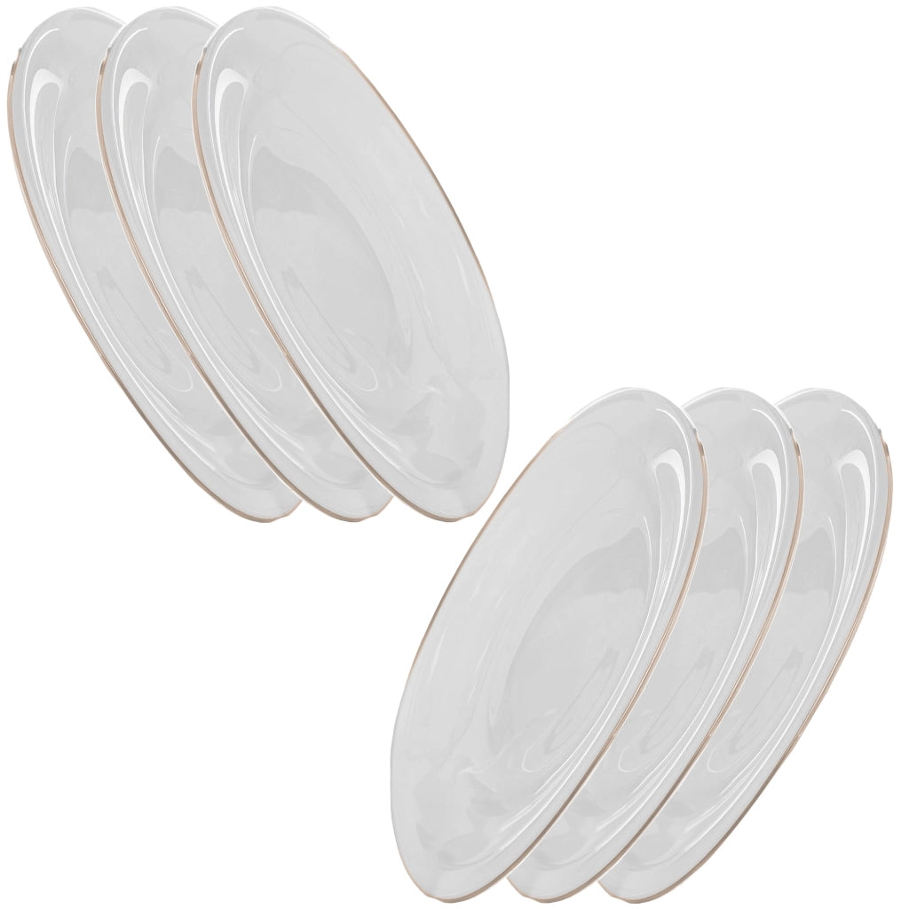 Set di 6 piatti da dessert KADAX da 21,5 cm, colore bianco e oro.