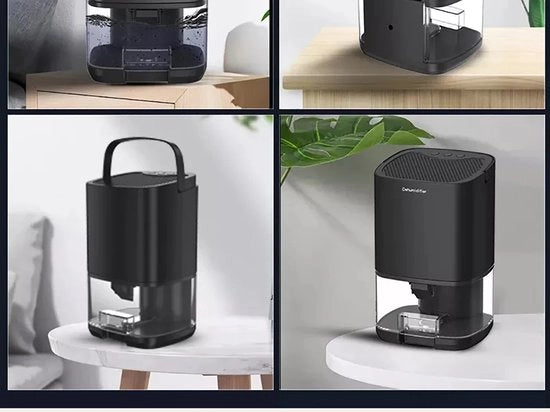 Dehumidificatore Portatile - 1000 ml Serbatoio Acqua - Compatto e Efficiente per Casa - Bagno e Sottoterra - Nero