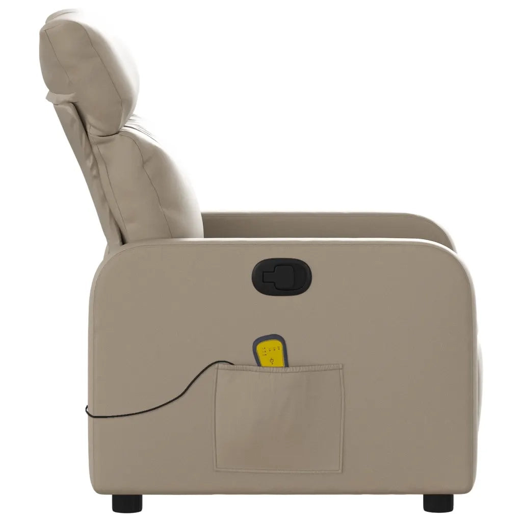 Poltrona Massaggiante | Sedia Relax Reclinabile cappuccino in Similpelle