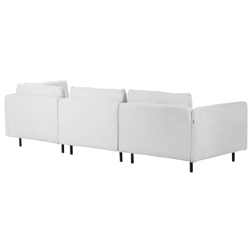 Divano modulare ad angolo sinistro Divano componibile a 3 posti in velluto a coste beige chiaro Soggiorno di design moderno