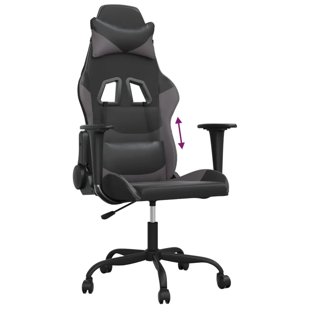 Sedia da Gaming | Sedia da e-sports Nera e Grigia in Similpelle