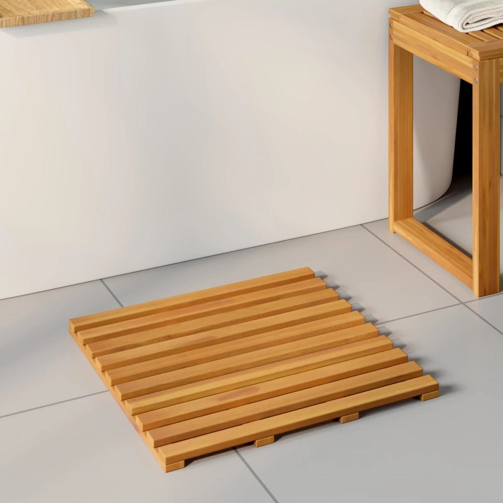 Tappeto da bagno Tinta unita Marrone 50 x 48 x 2,5 cm legno CFW7789659