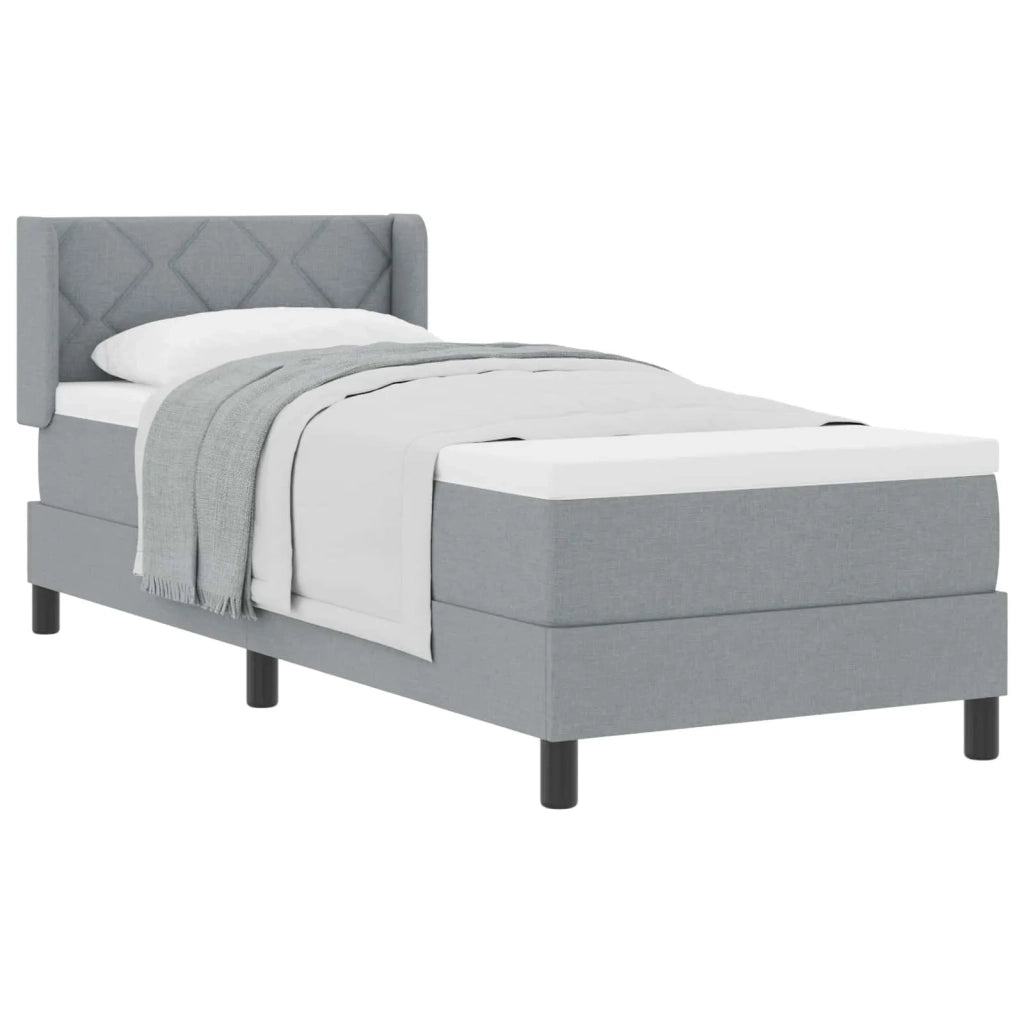 Letto a molle con testiera Grigio chiaro 200 x 80 cm Tessuto 3341132