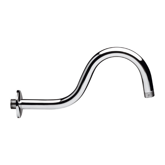 BRACCIO DOCCIA CURVO IN OTTONE PESANTE CROMATO- cm 29- Remer- pezzi 1