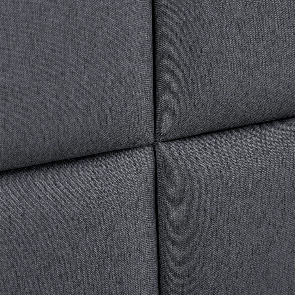 Set Carpino di 4 Pannelli Murali Imbottiti Rivestiti in Tessuto Grigio Scuro 30x30 cm [neu.haus]