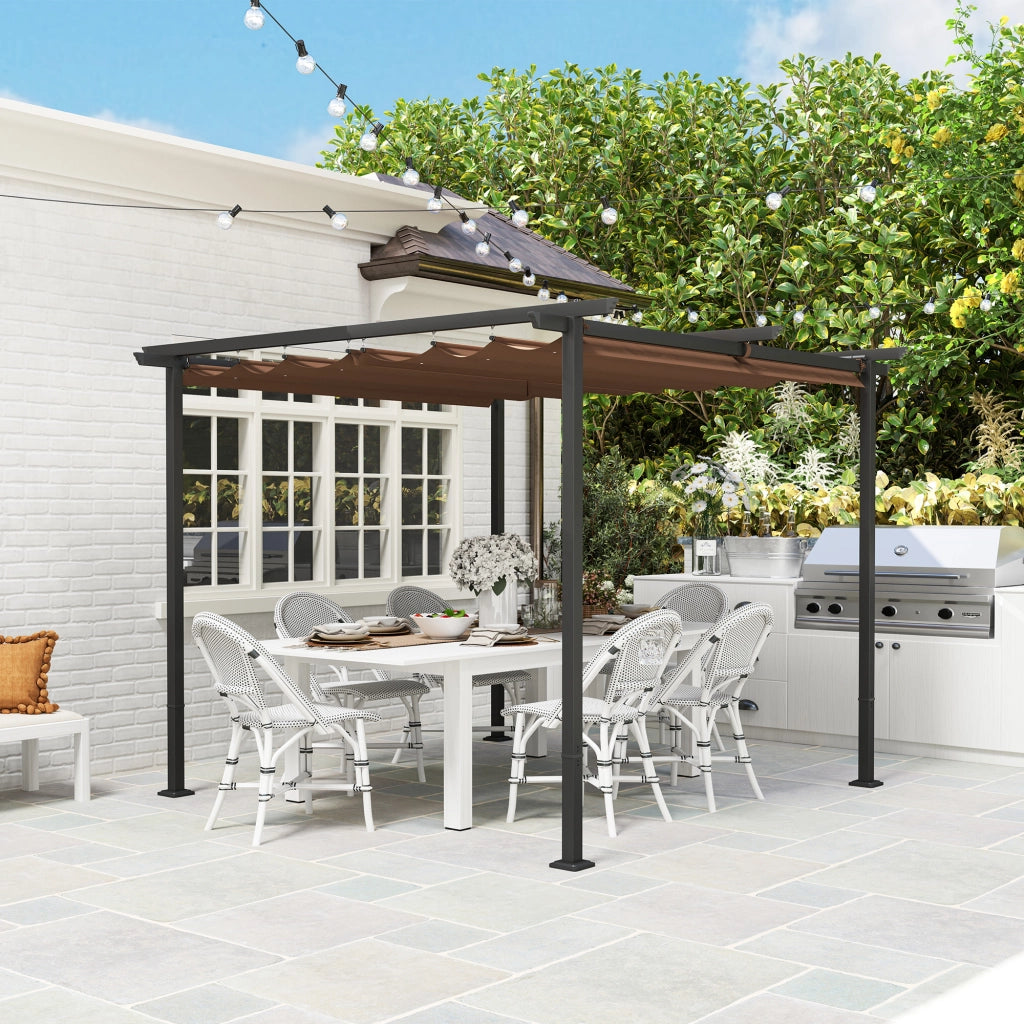 Pergola giardino esterno 3x3 m ¨C zephmum ¨C marrone