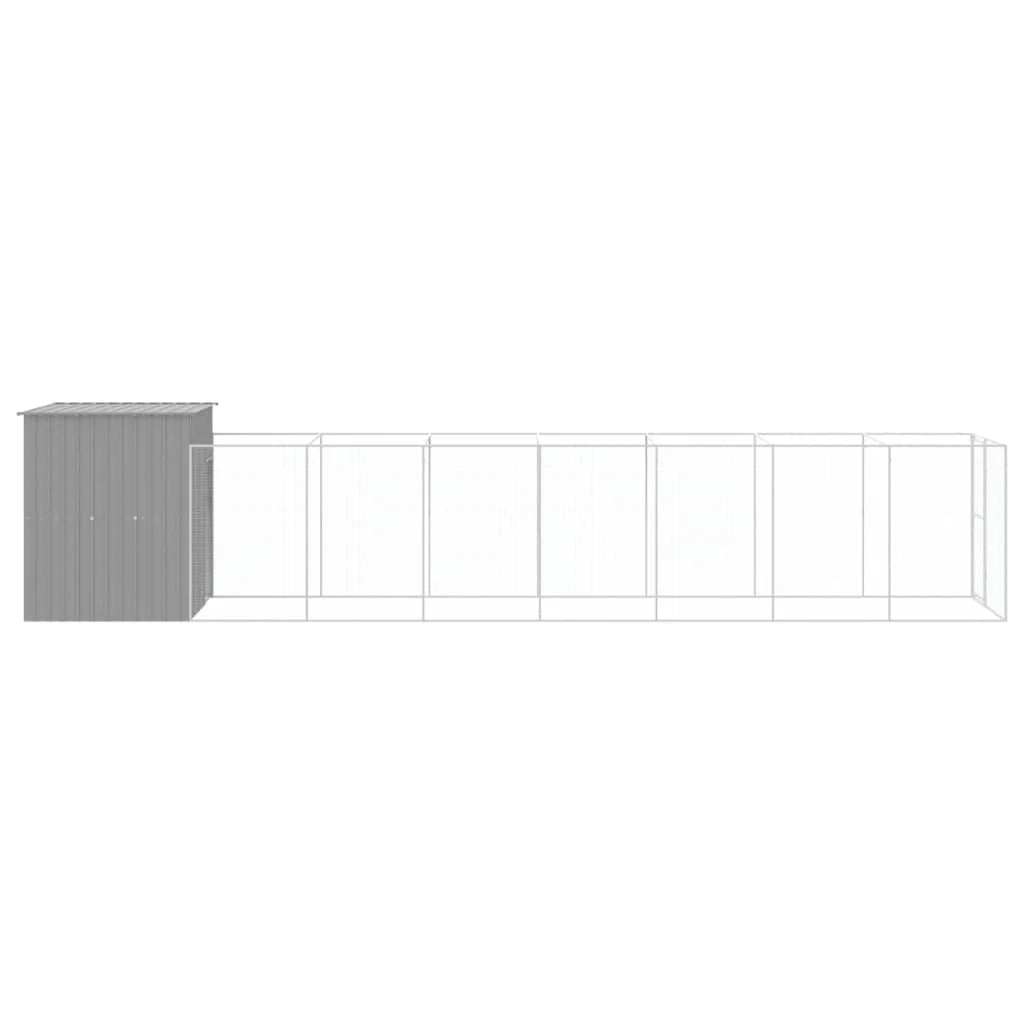 Cuccia per cani con recinto chiaro 165 x 863 x 181 cm grigio 02_0043500