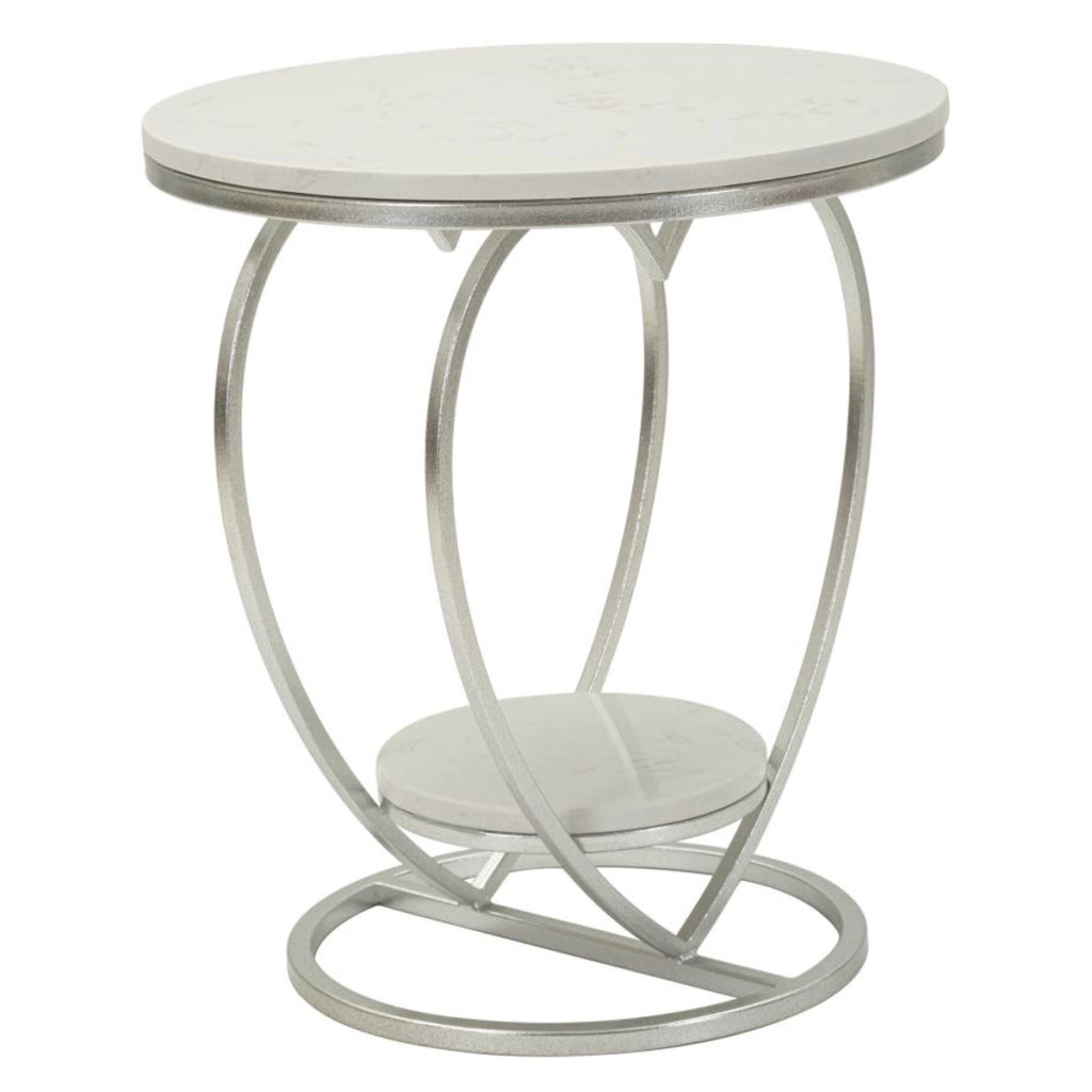 Tavolino Cuore 1, Argento, Metallo, 40x40x45,5 cm
