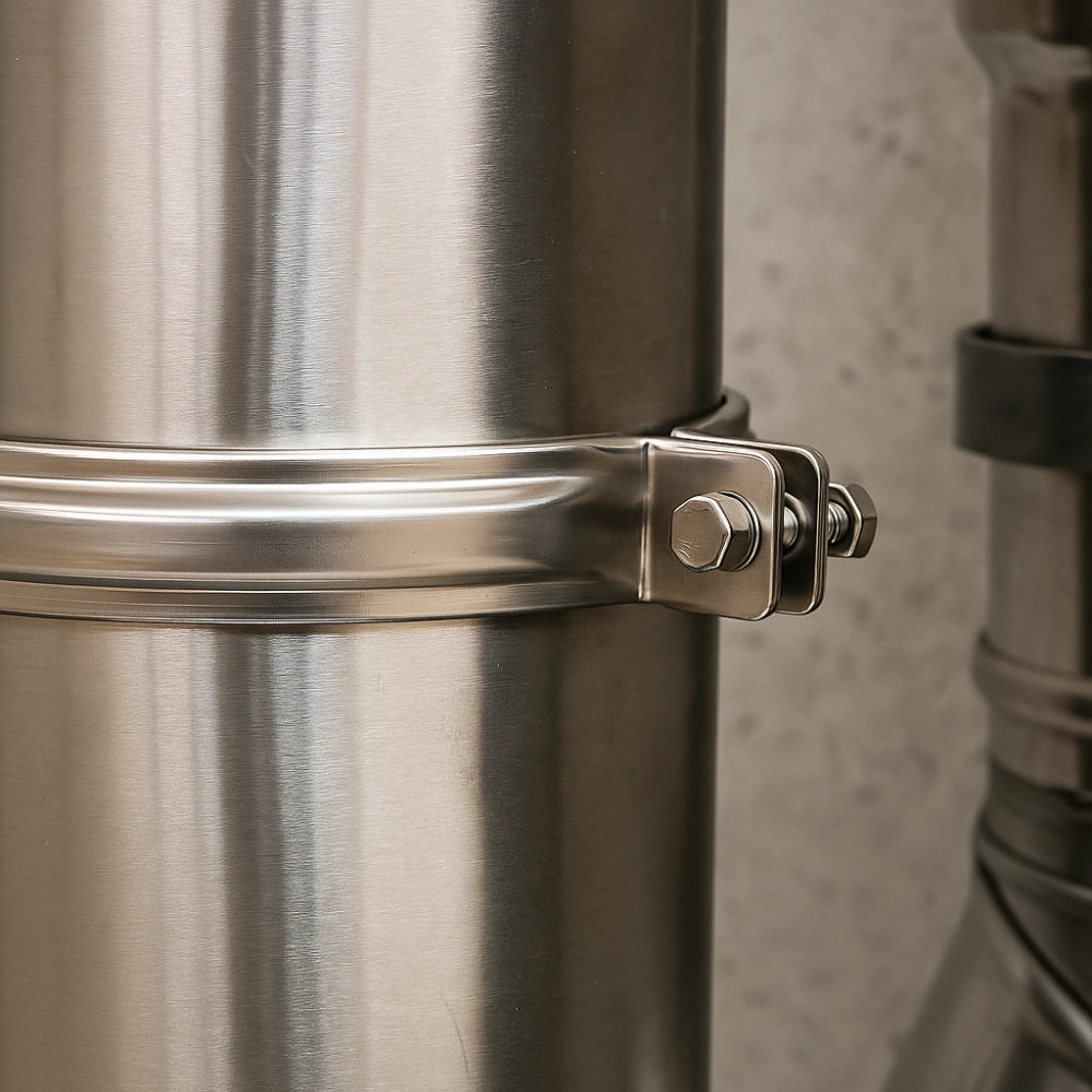 Fascetta bloccaggio monoparete acciaio inox canna fumaria collare tubature *** misura Ø 200 mm, confezione 1