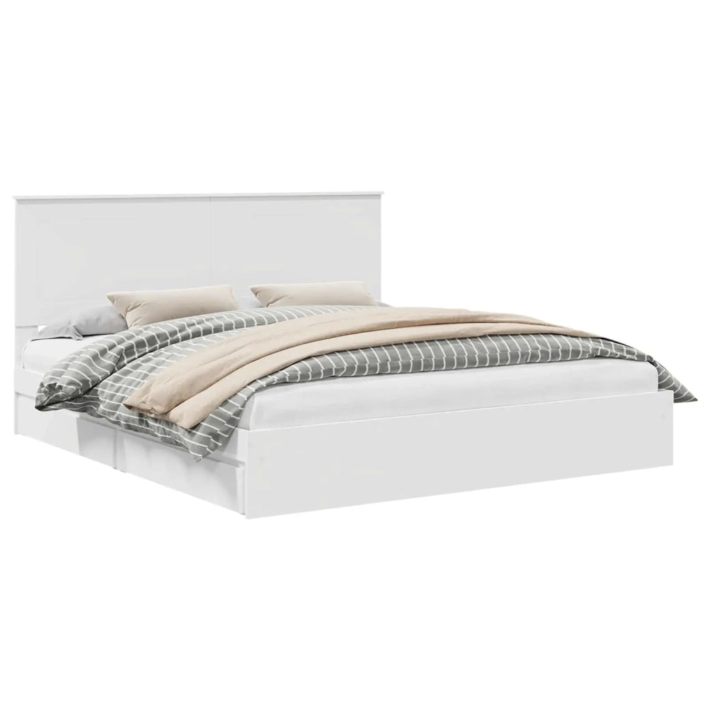 Letto con Contenitore Bianco 180 x 200 cm Legno multistrato