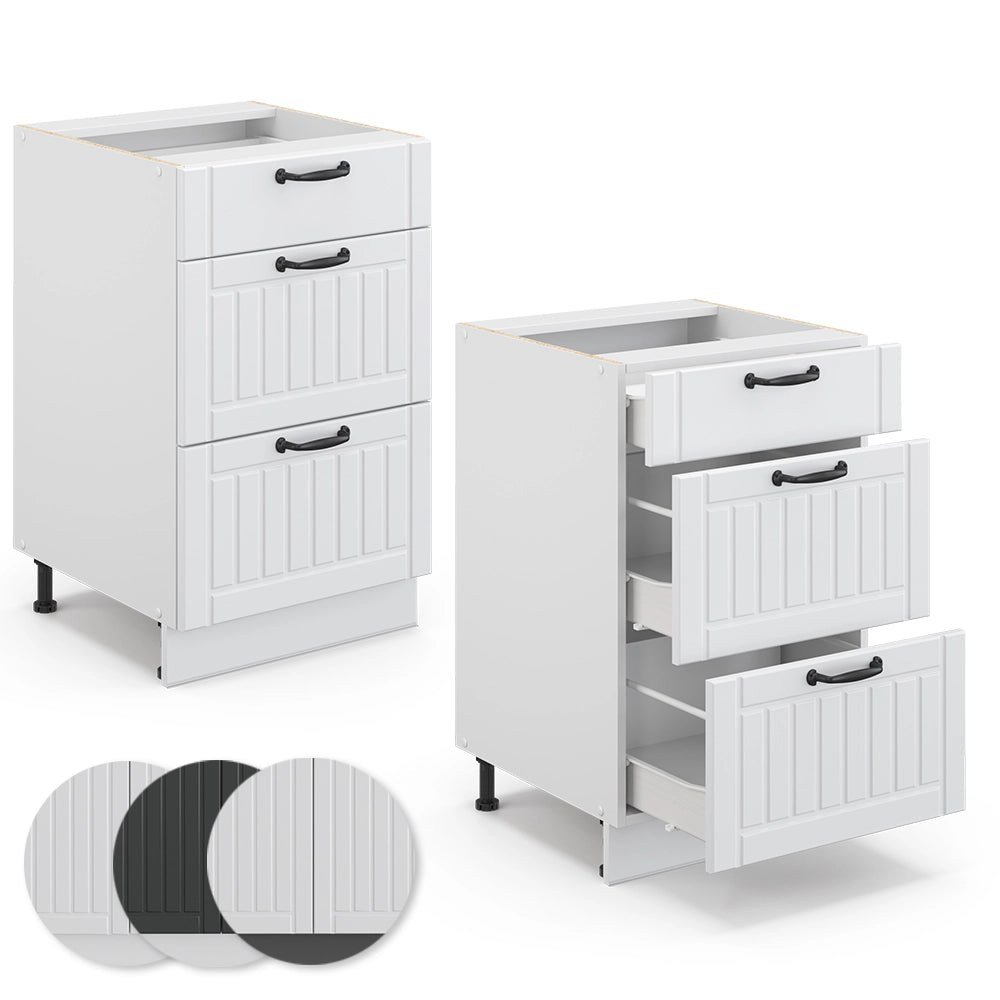 Vicco Mobiletto base per cucina Bianco casa di campagna 50 cm senza piano di lavoro